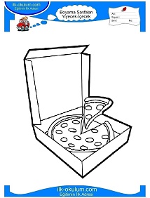 Çocuklar İçin Pizza Boyama Sayfaları 